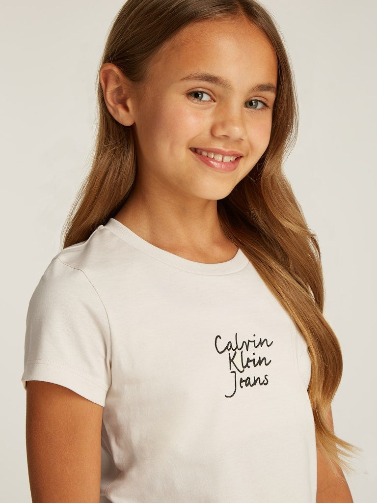 Calvin Klein - T-shirt Turtledove handwriting logo
