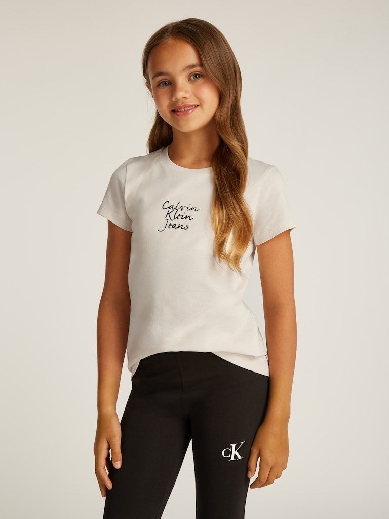 Calvin Klein - T-shirt Turtledove handwriting logo