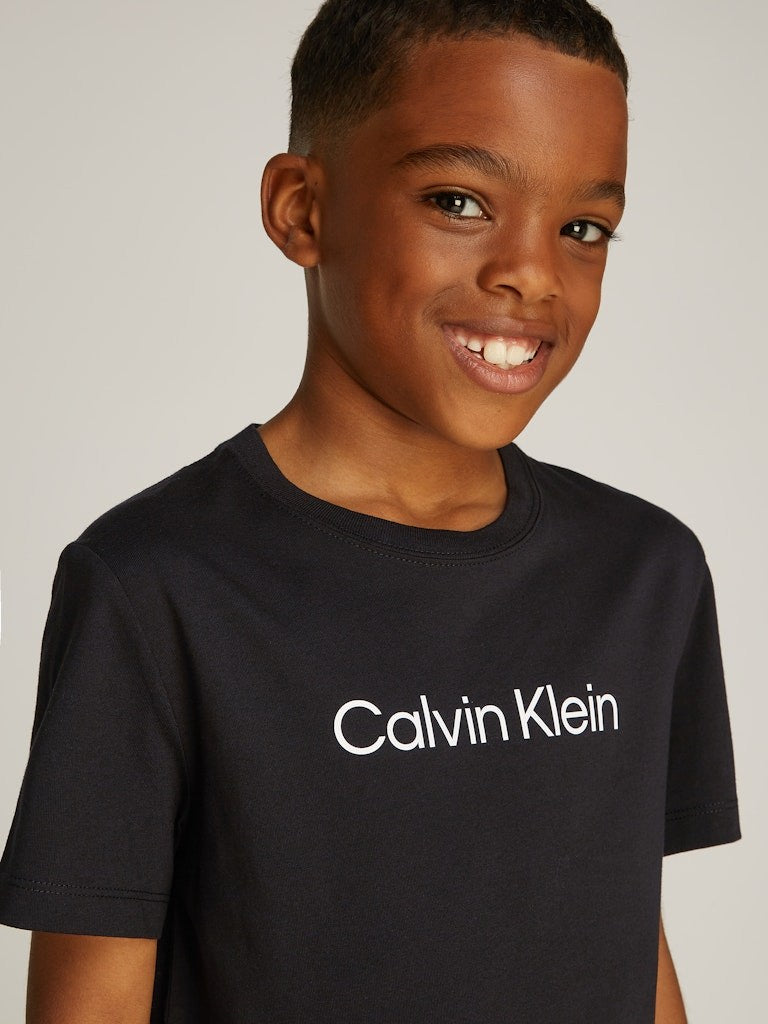 Calvin Klein - T-shirt mixte noir logo blanc