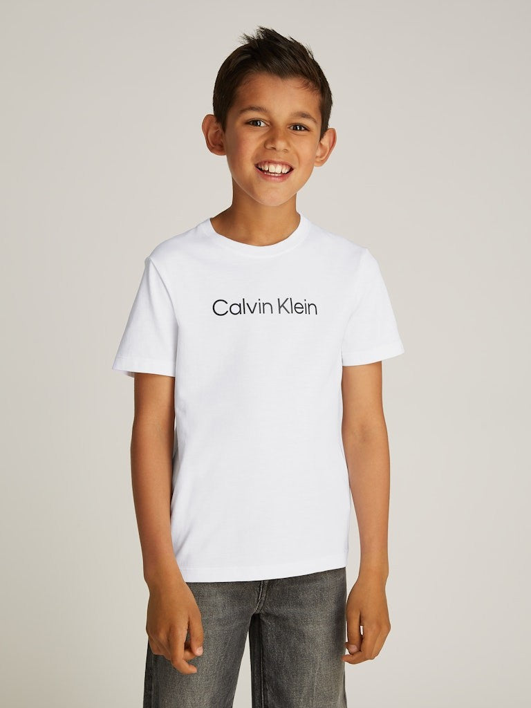 Calvin Klein - T-shirt mixte blanc logo noir