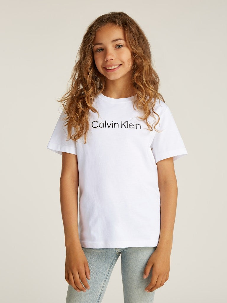 Calvin Klein - T-shirt mixte blanc logo noir