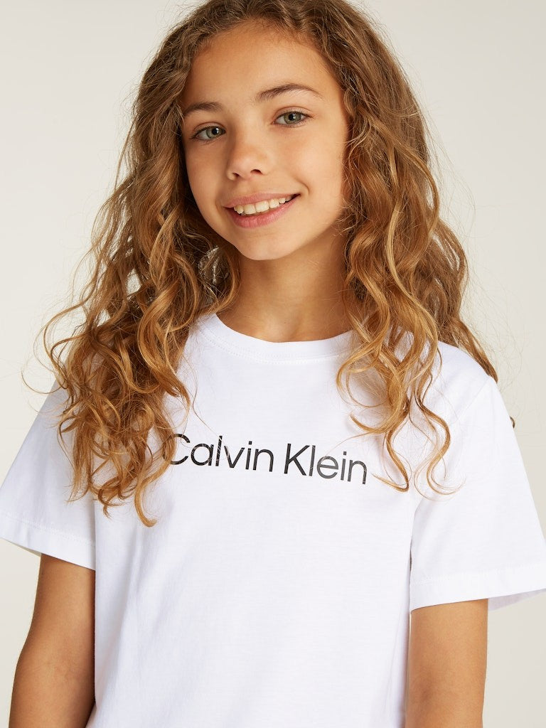 Calvin Klein - T-shirt mixte blanc logo noir