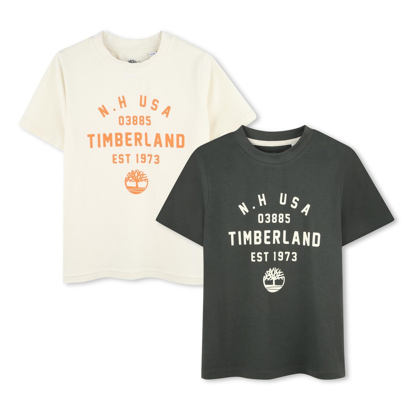 Timberland - Veel twee passen regelmatig uit White & Kaki t -shirts