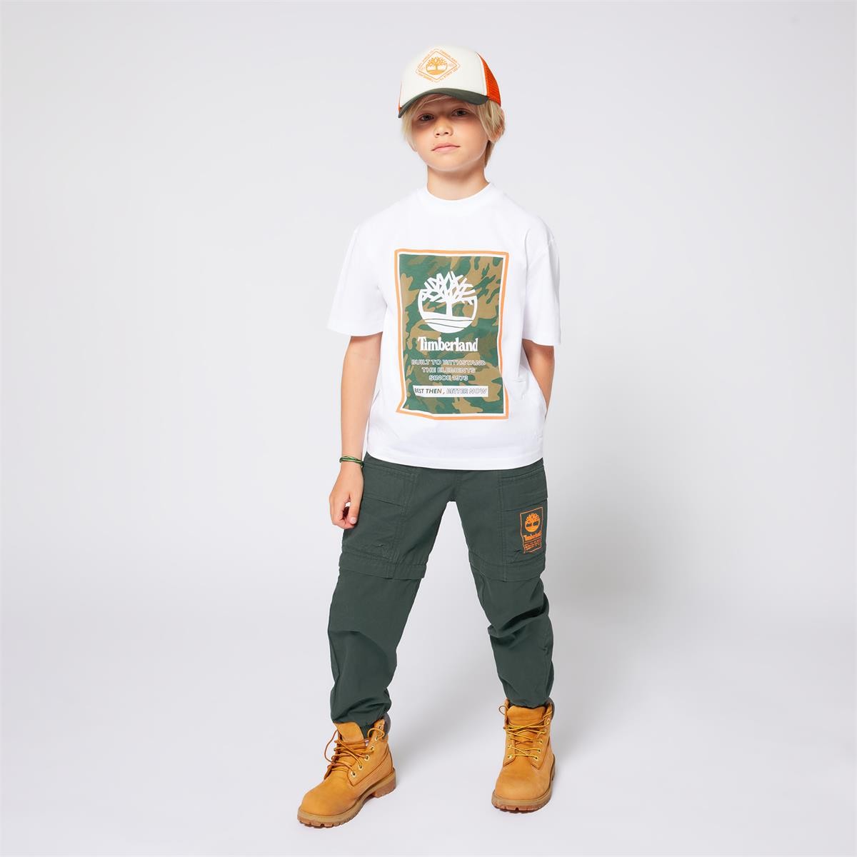 Timberland - White T -Sish Selled e Ilustration Impreso en el frente
