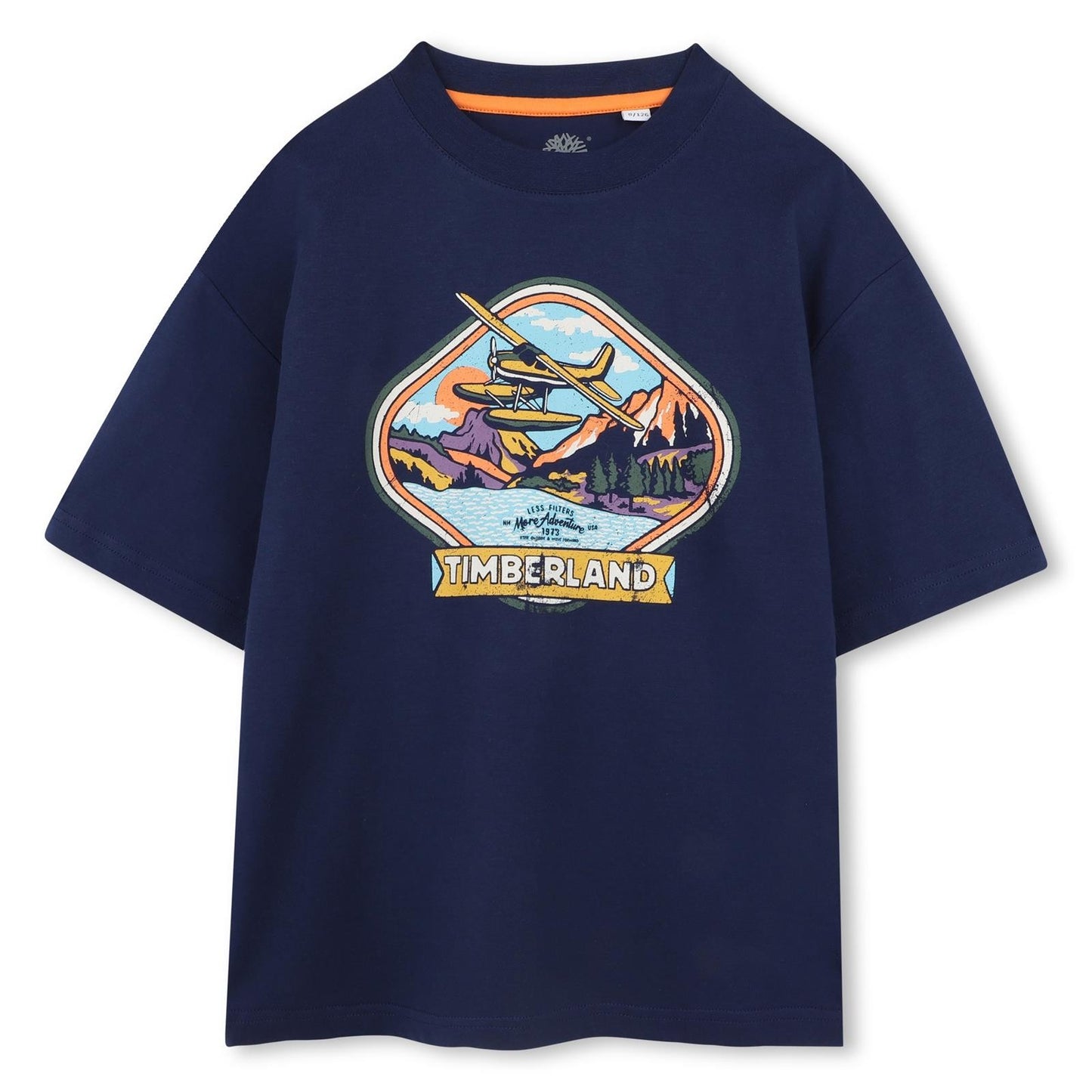 Timberland - Navy Fit Lose T -Shirt & Illustration Wasserflugzeug