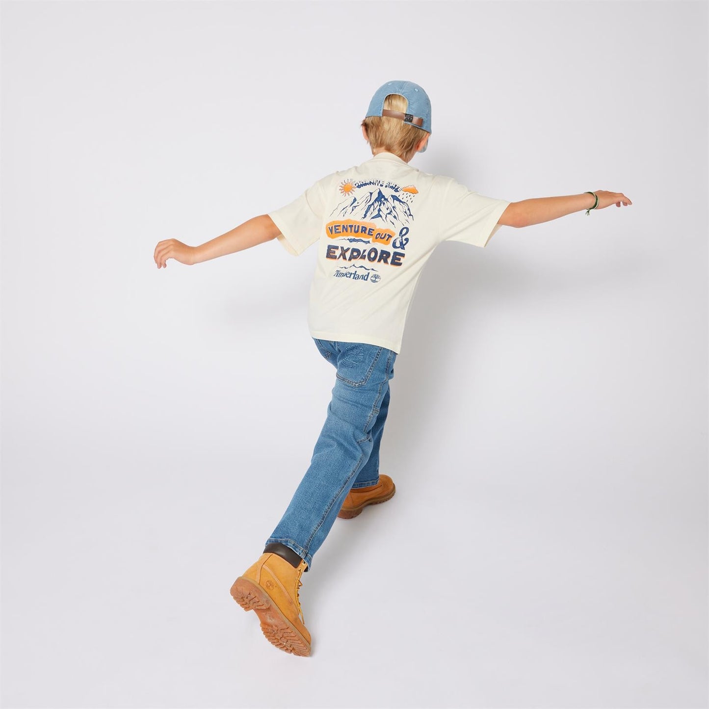 Timberland - T-shirt blanc fit loose & backprint