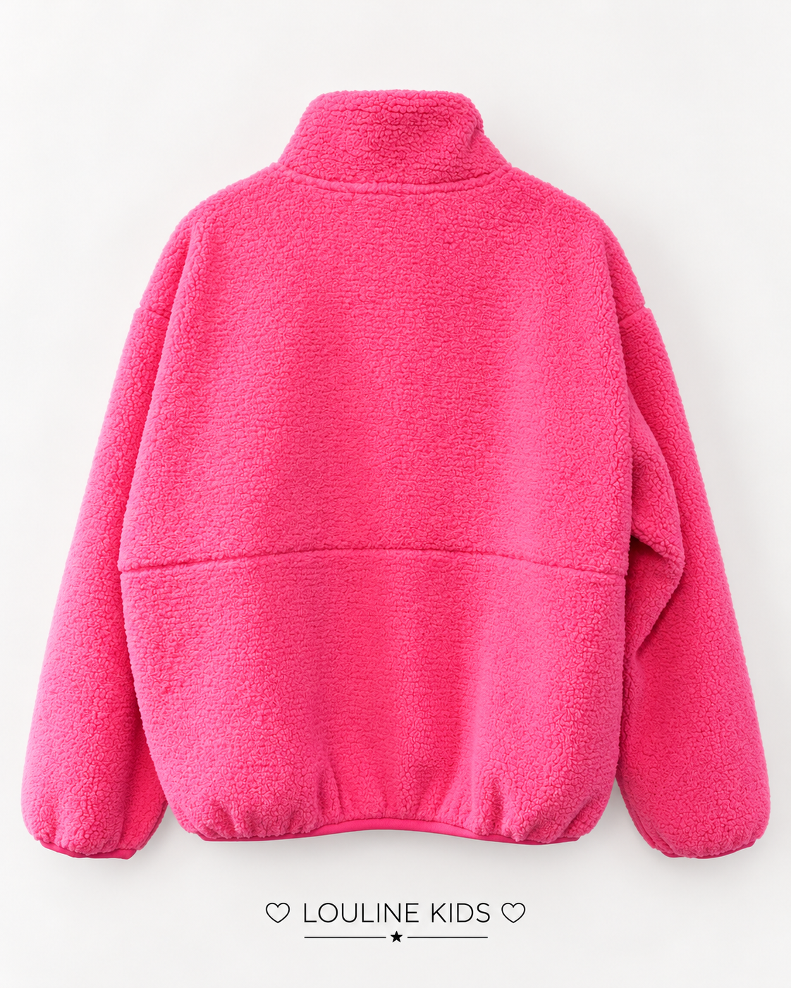 Mère & Enfant - Veste teddy fuchsia avec patch