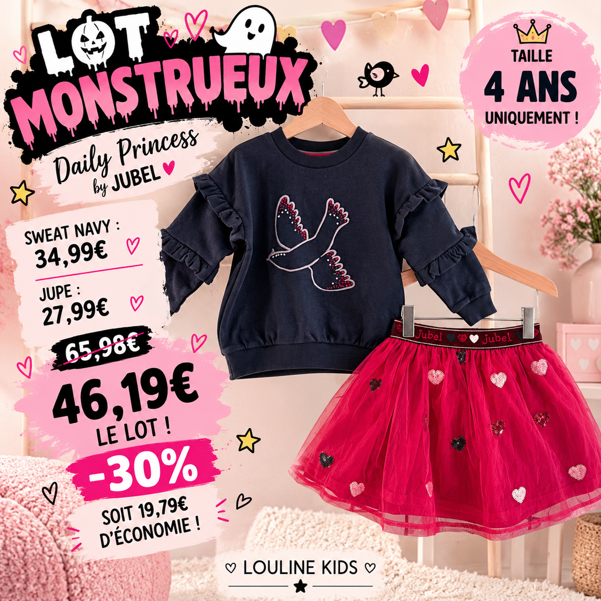 Jubel - Lot de 2 pièces Daily Princess - 4 ANS