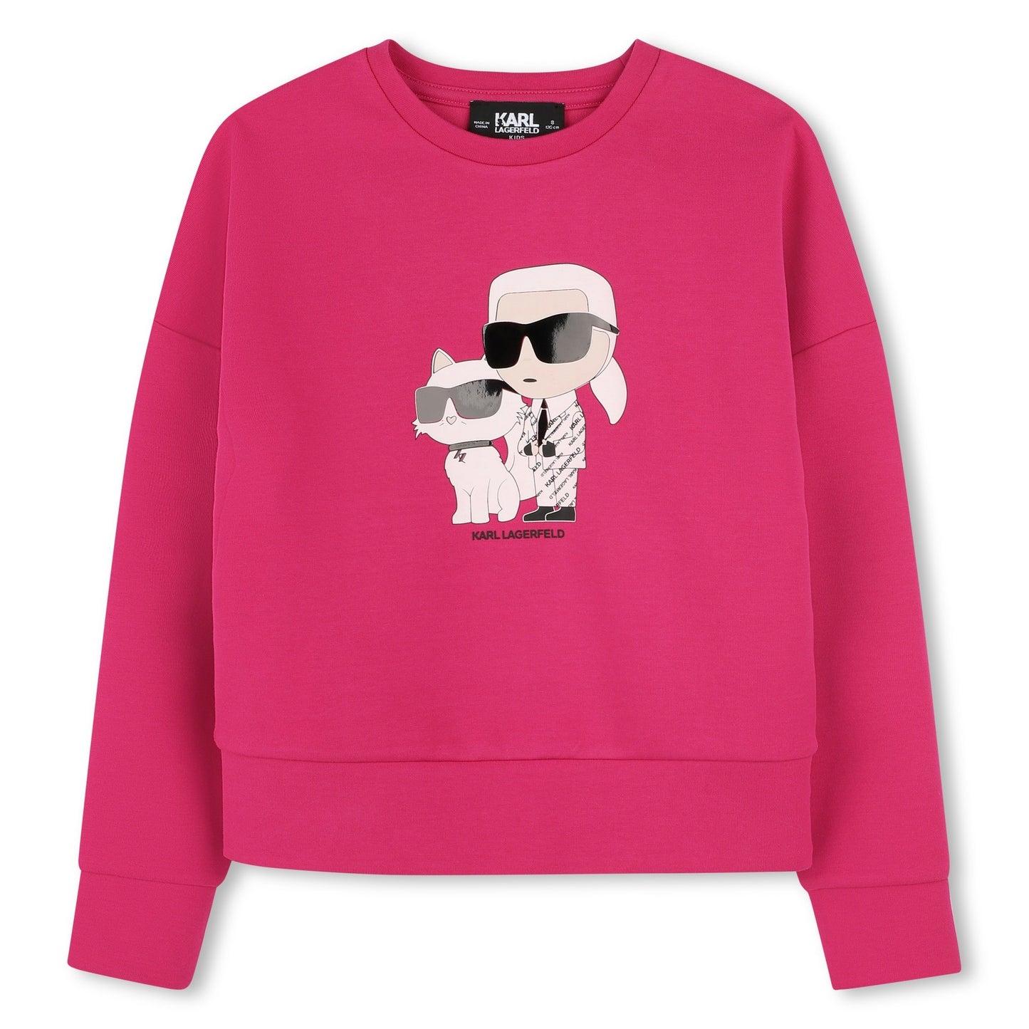 Karl Lagerfeld - Tagada Pink Sweatshirt mit Illustrationen auf der Vorderseite