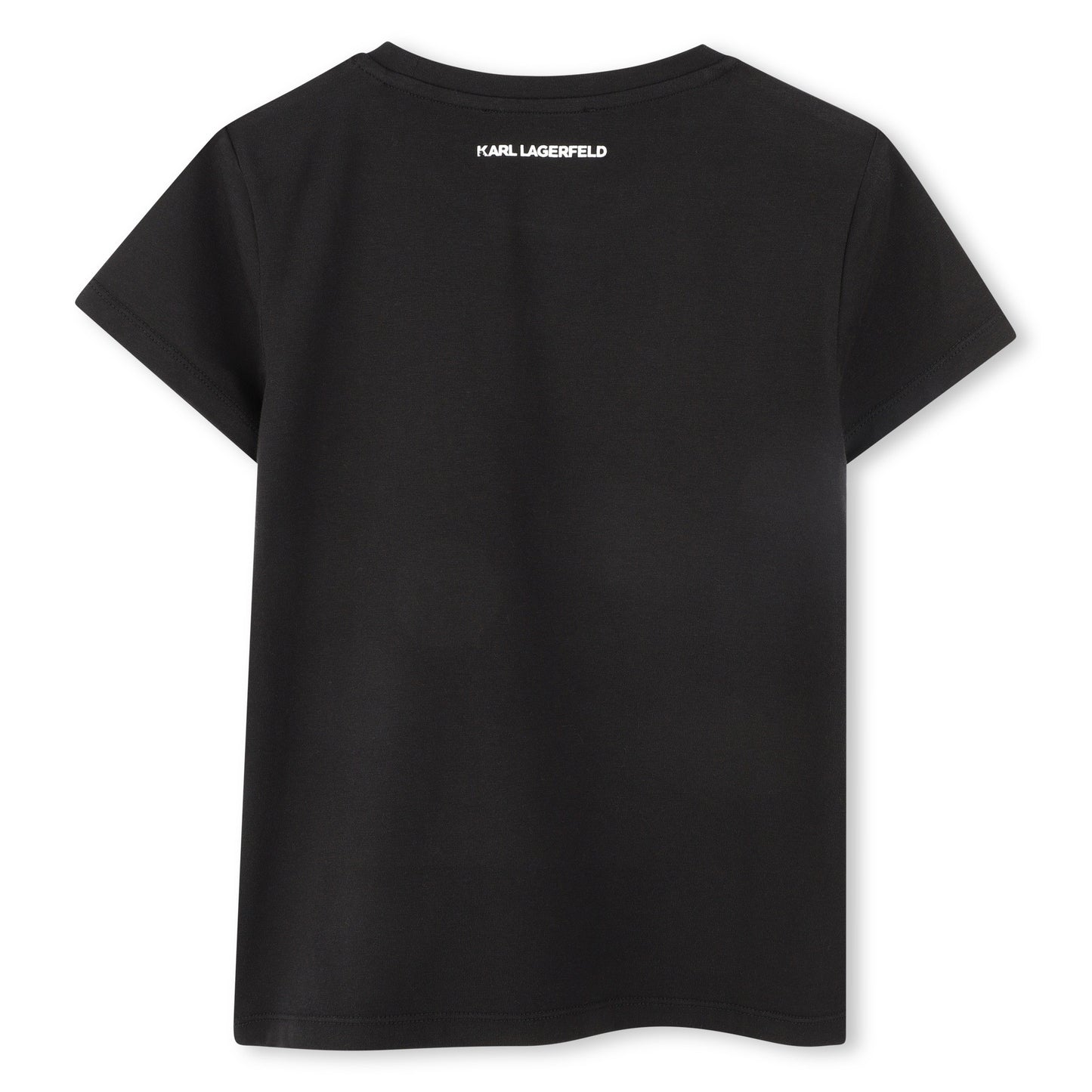 Karl Lagerfeld - schwarzes t -Shirt mit der Katzenabbildung in Strasssteinen