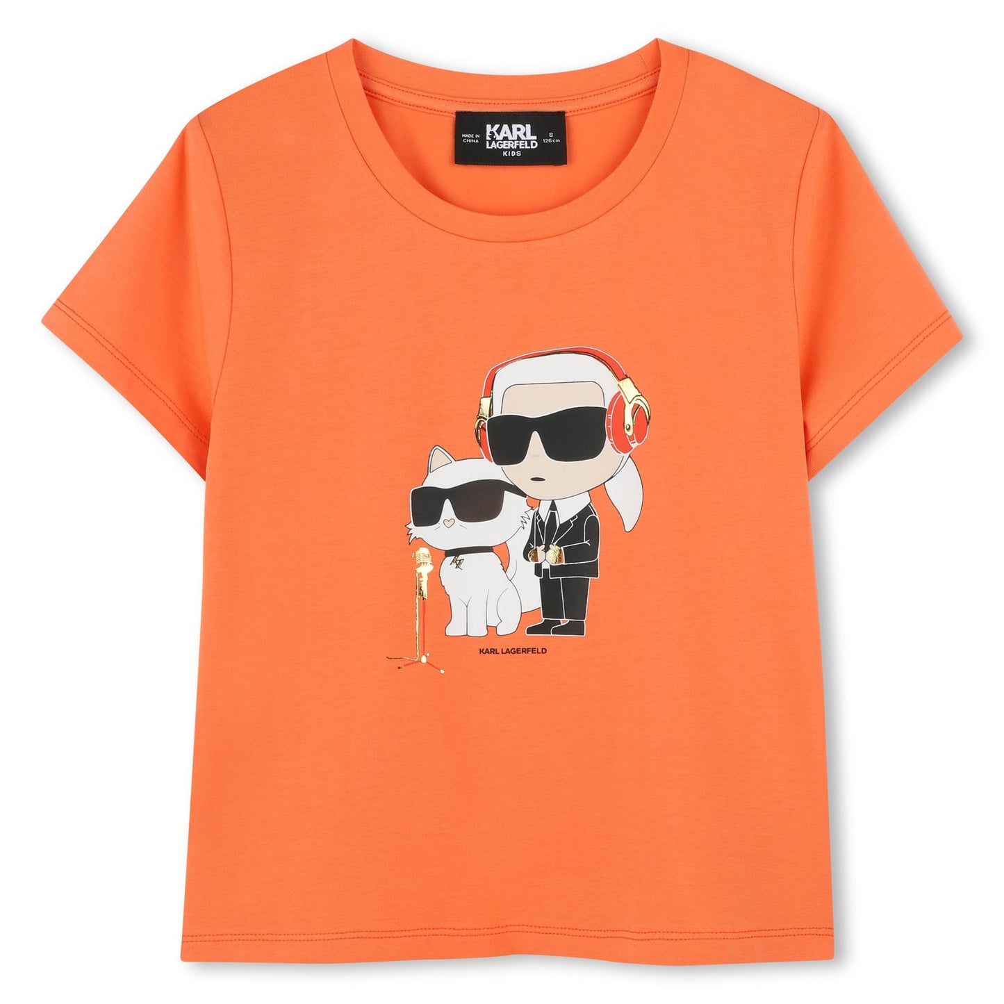 Karl Lagerfeld - T-shirt poppy red & illustration chat et pop Karl