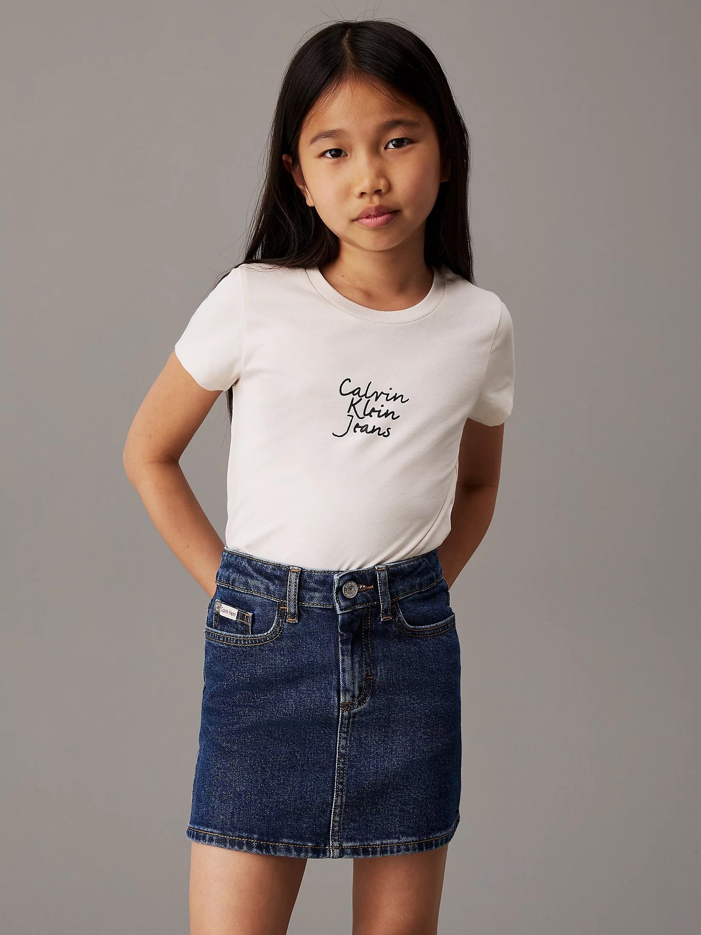 Calvin Klein - T-shirt Turtledove handwriting logo