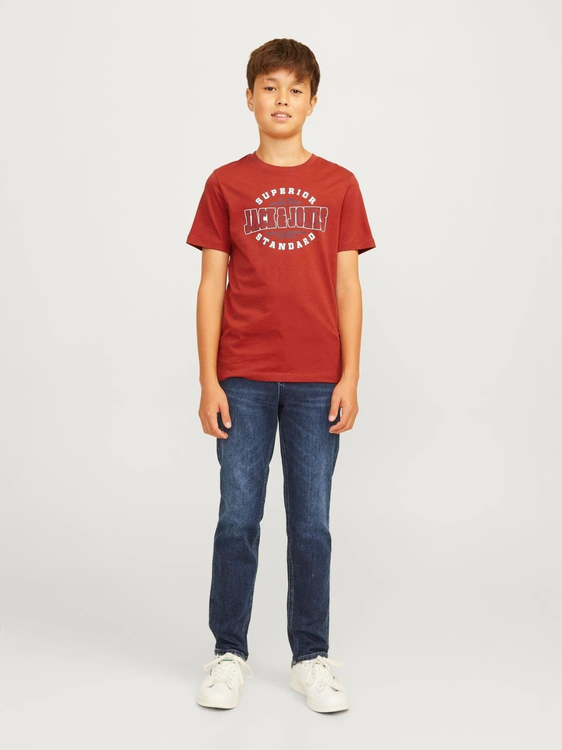 Jack & Jones - Jjelogo Red Ucher & Navy T -Shirt