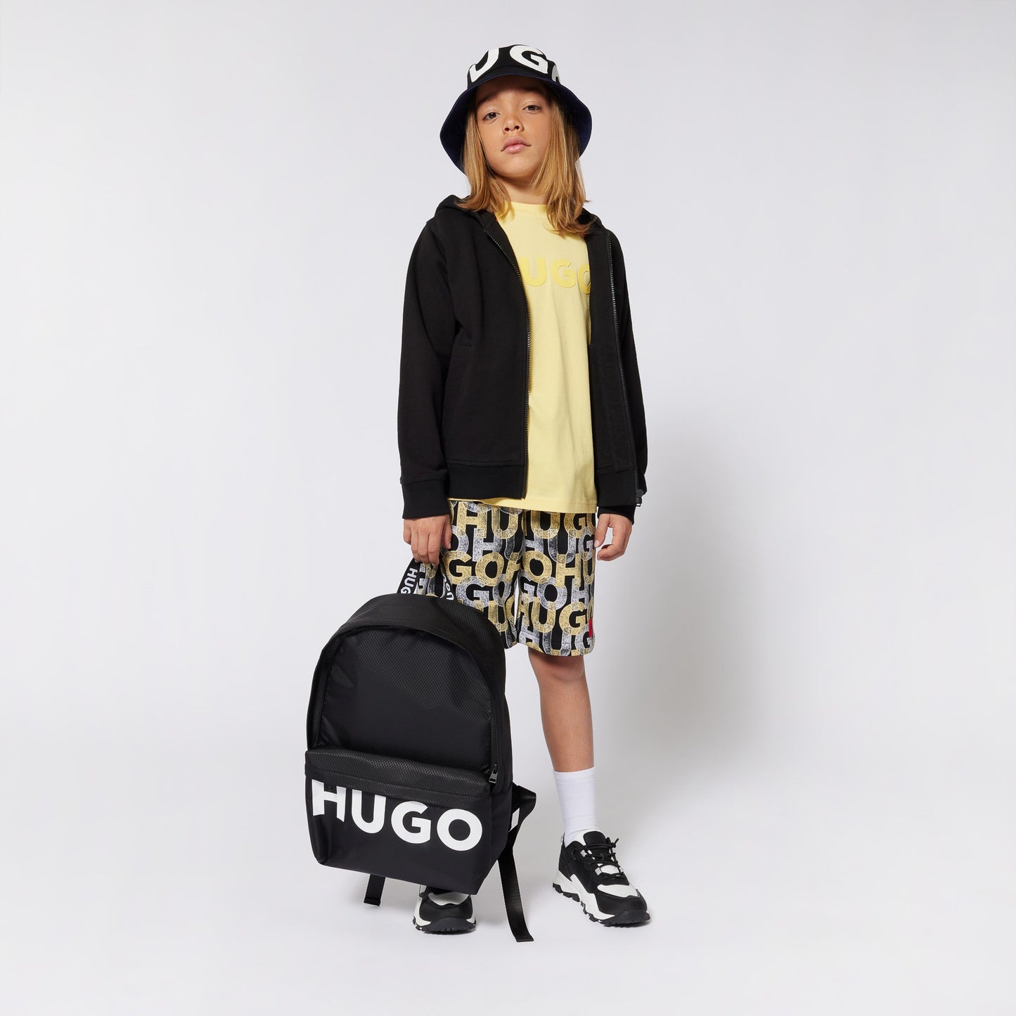 Hugo - Yellow T -shirt met Hugo Print in Relief