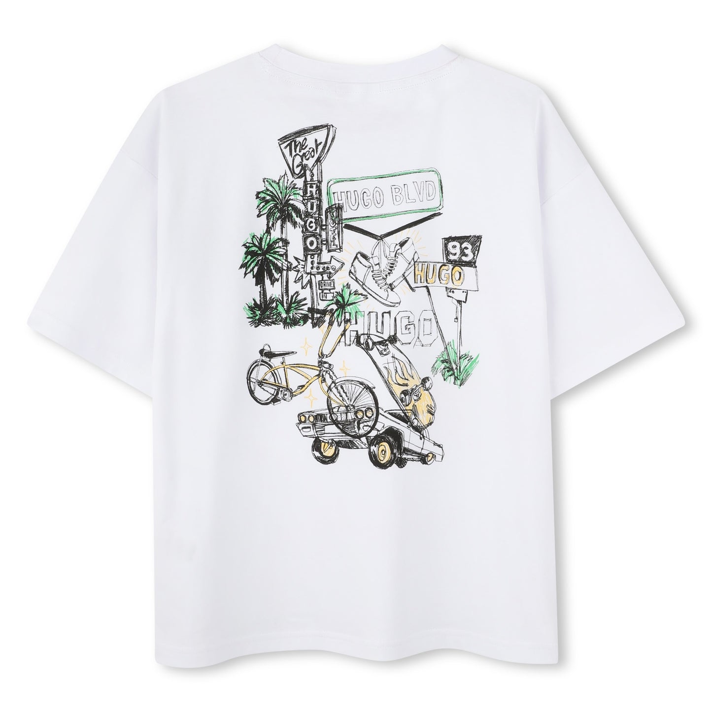 HUGO - T-shirt blanc & back print