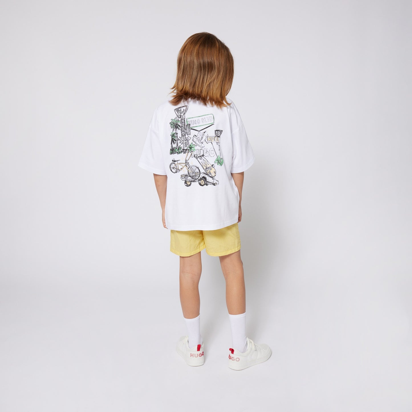 HUGO - T-shirt blanc & back print