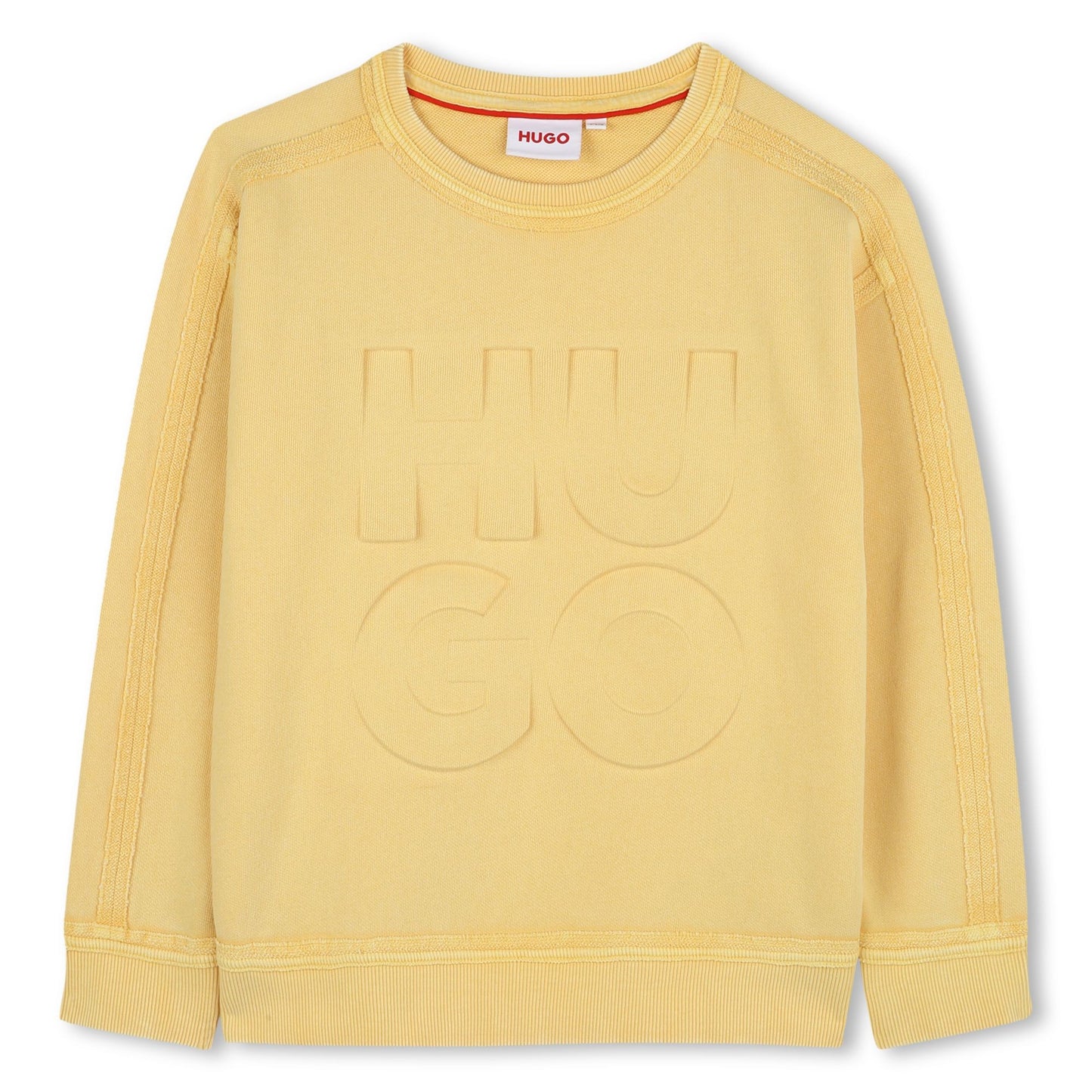 Hugo - Yellow Sweatshirt & "Hugo" logo in reliëf op de voorkant