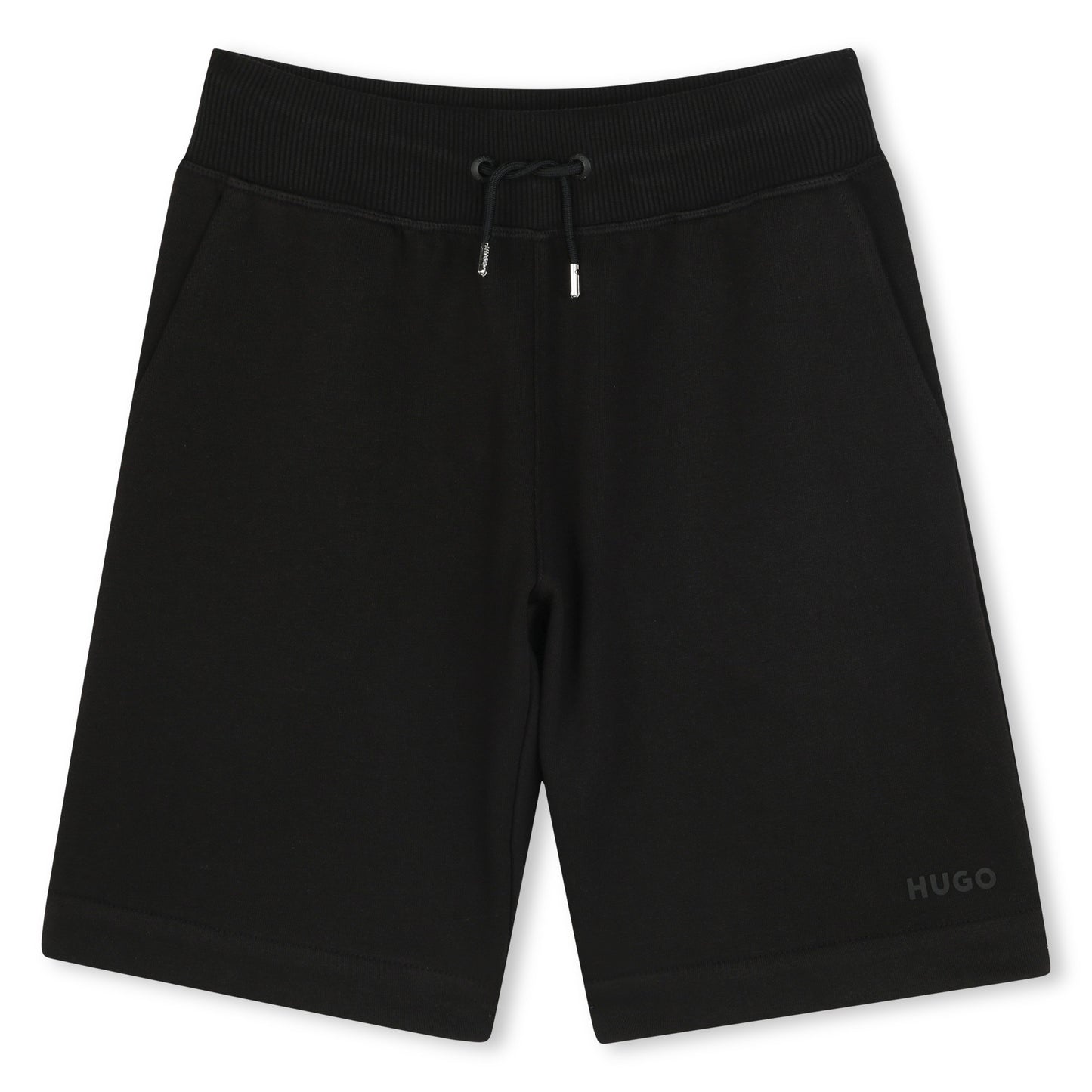 Hugo - Black Jogging Shorts & Small Relief Logo op het onderbeen