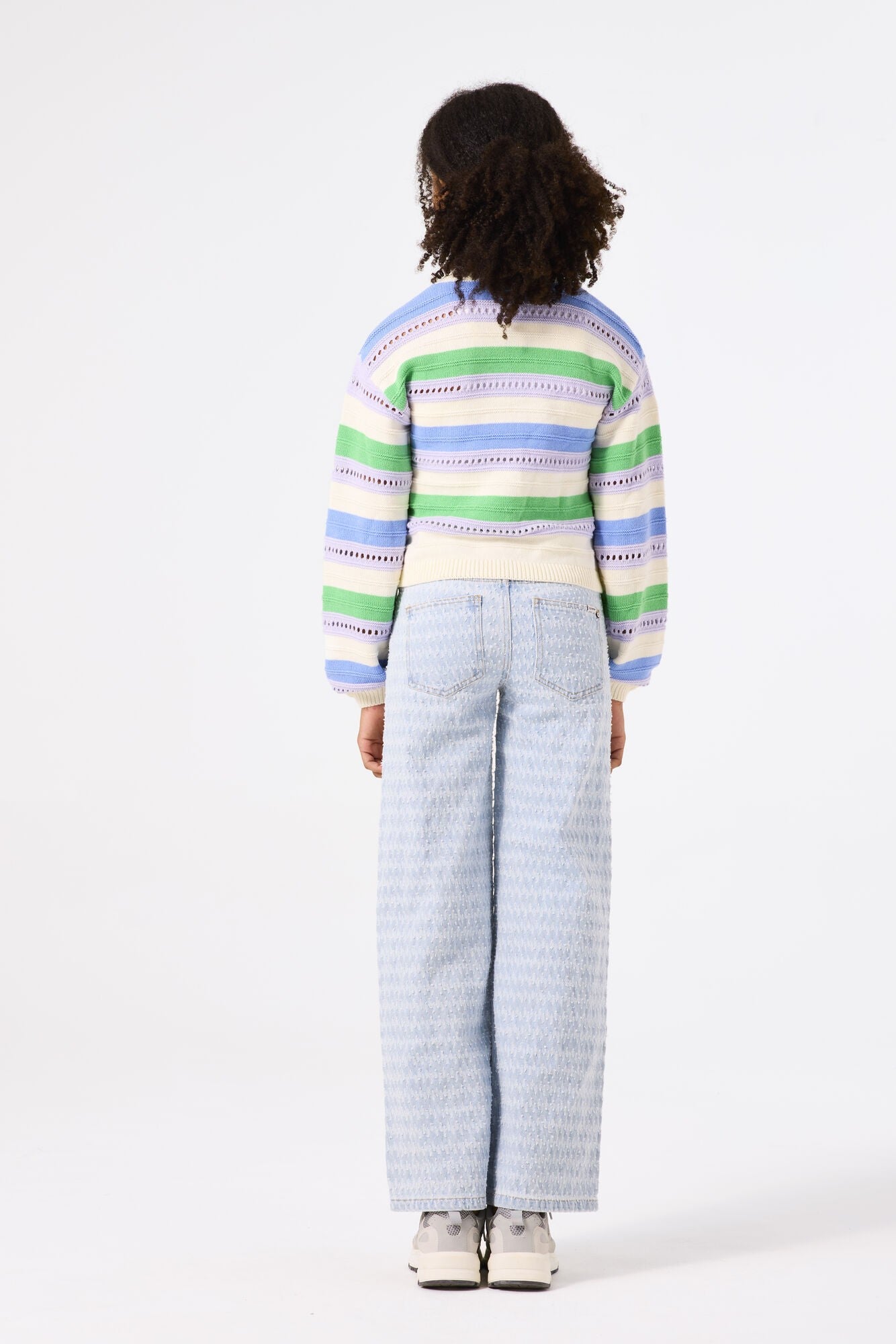 Garcia - Striped & Openwork Sweater