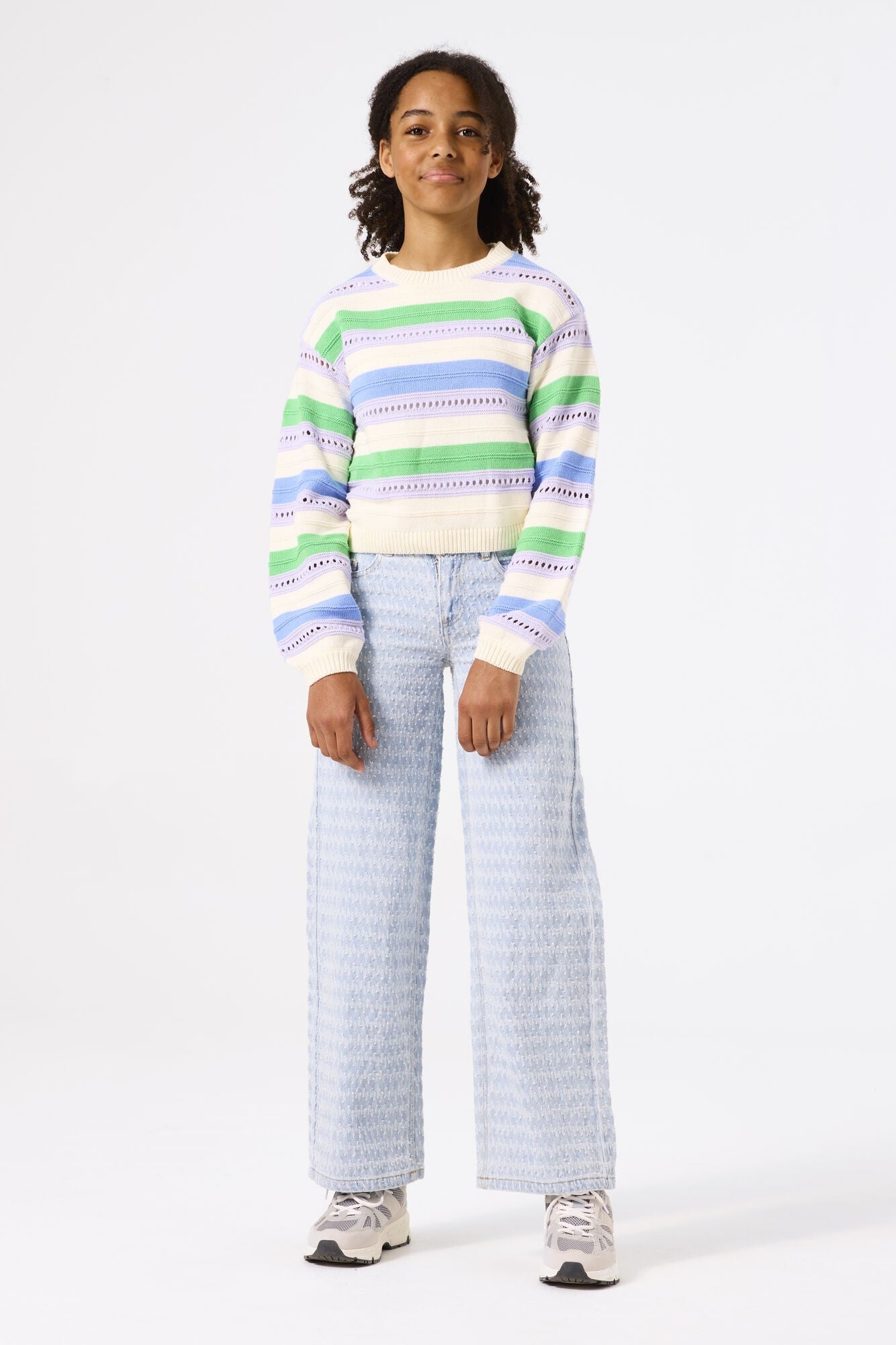 Garcia - Striped & Openwork Sweater