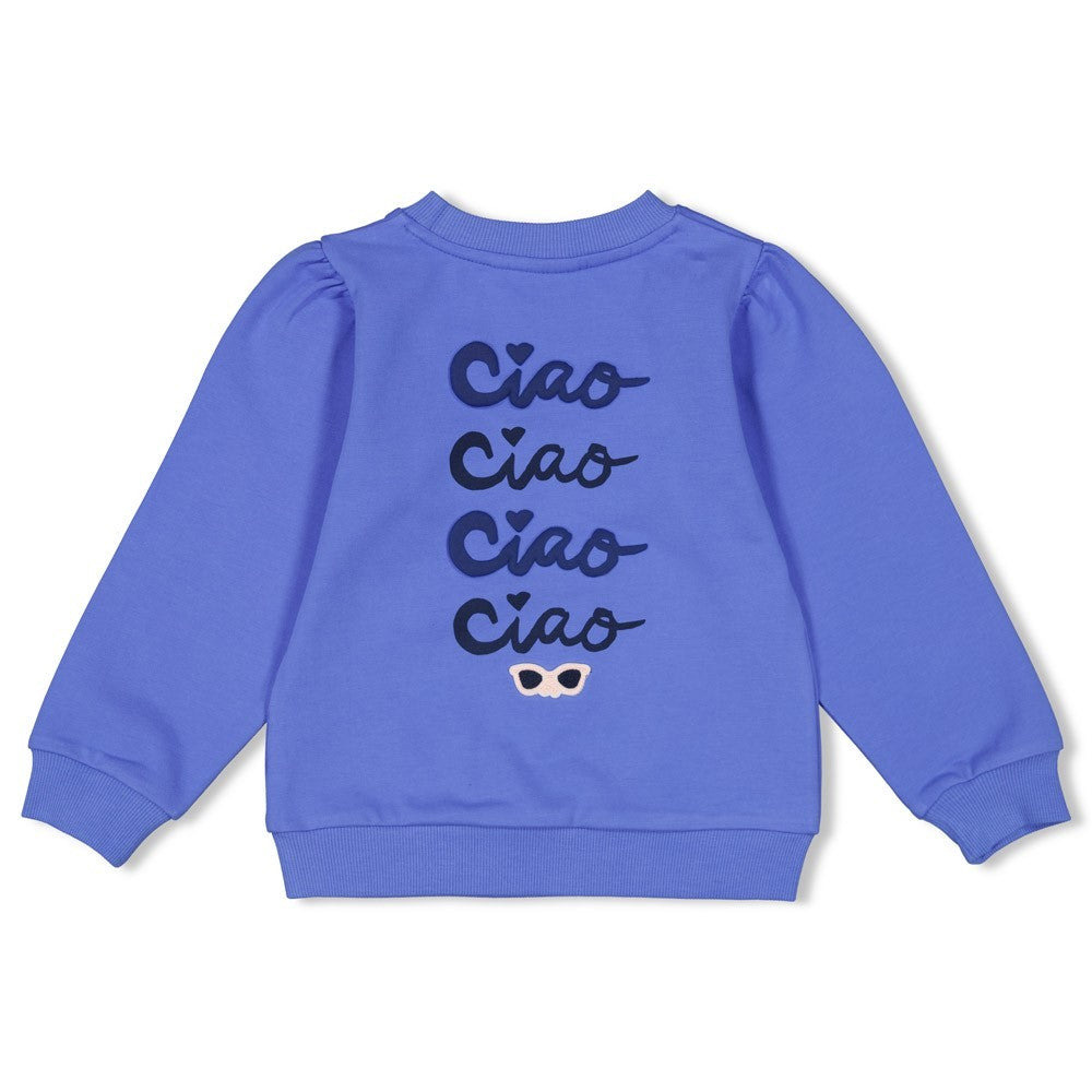 Jubel - Sweat bleu backprint Ciao Bella
