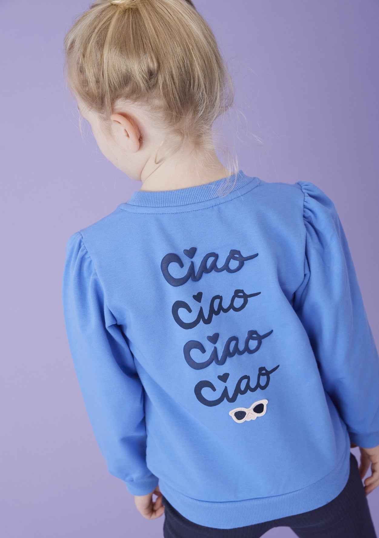 Jubel - Sweat bleu backprint Ciao Bella