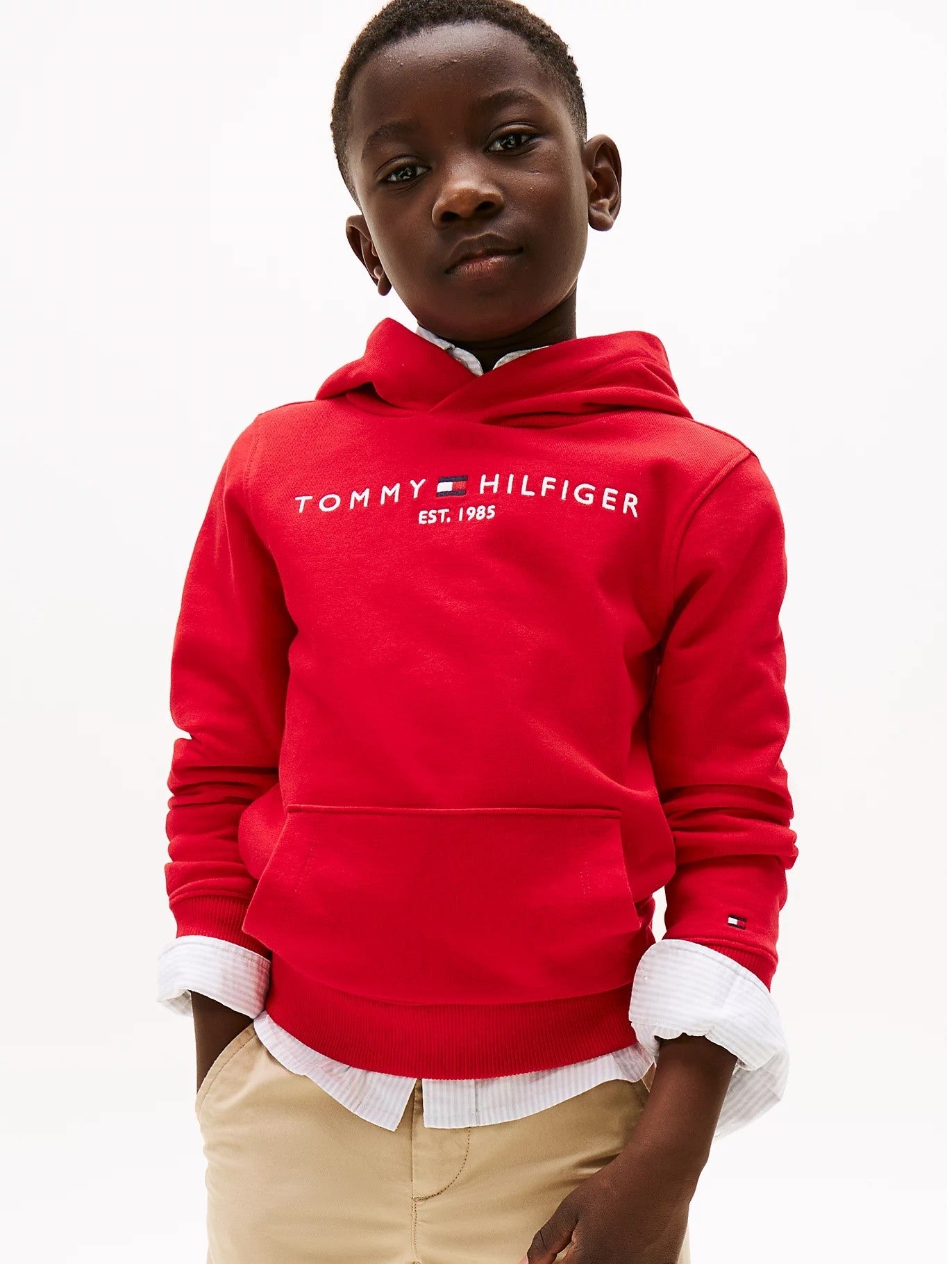 Tommy Hilfiger - Sweat à capuche mixte Primary Red