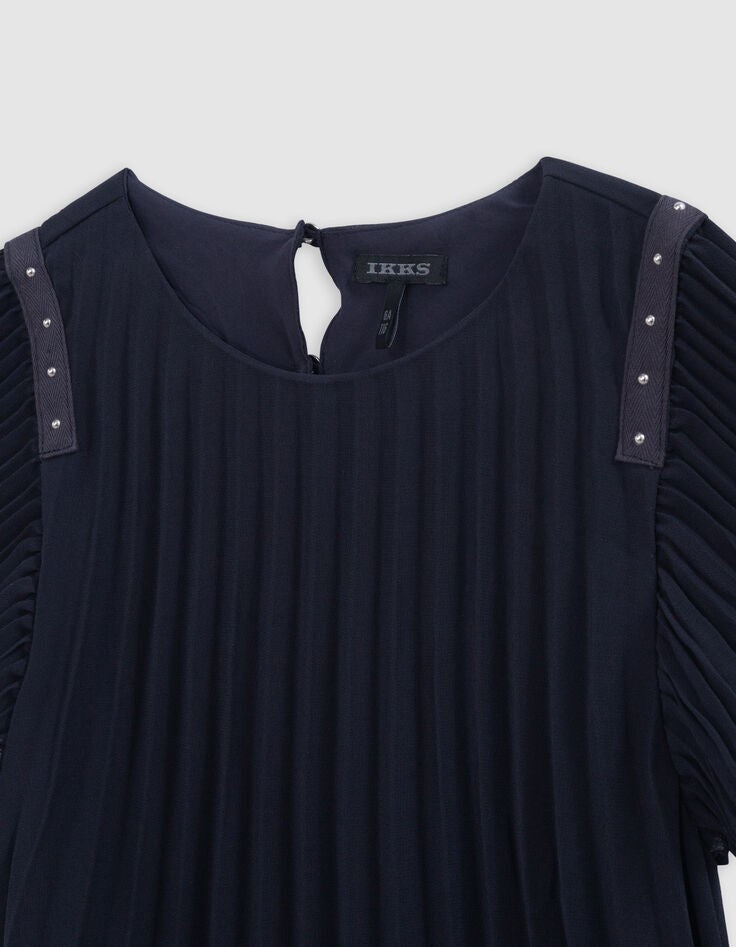 Ikks - Pliss Dress Navy White Rock Odyssey
