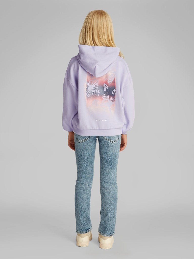 Calvin Klein - Sweat à capuche backprint Purple Heather