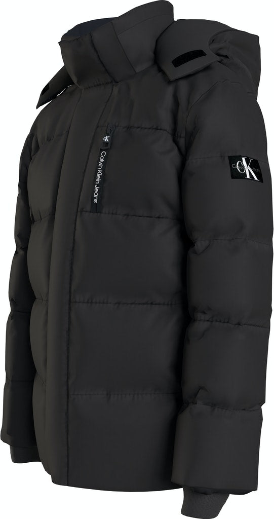 Calvin Klein - Manteau puffer noir à capuche