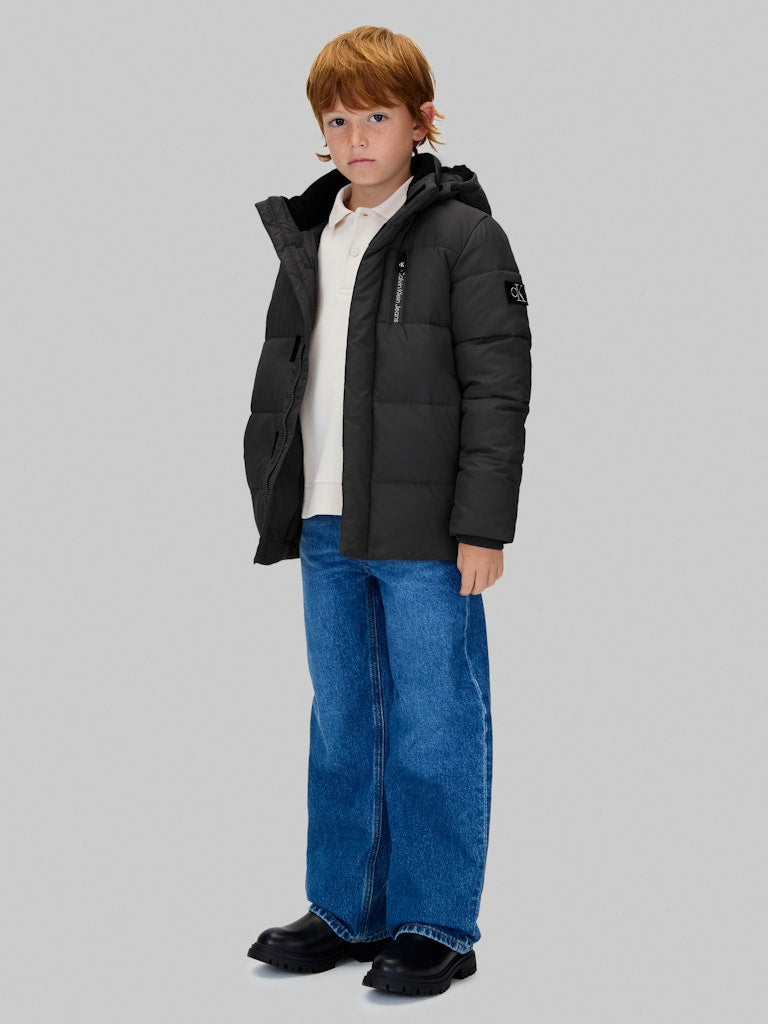 Calvin Klein - Manteau puffer noir à capuche