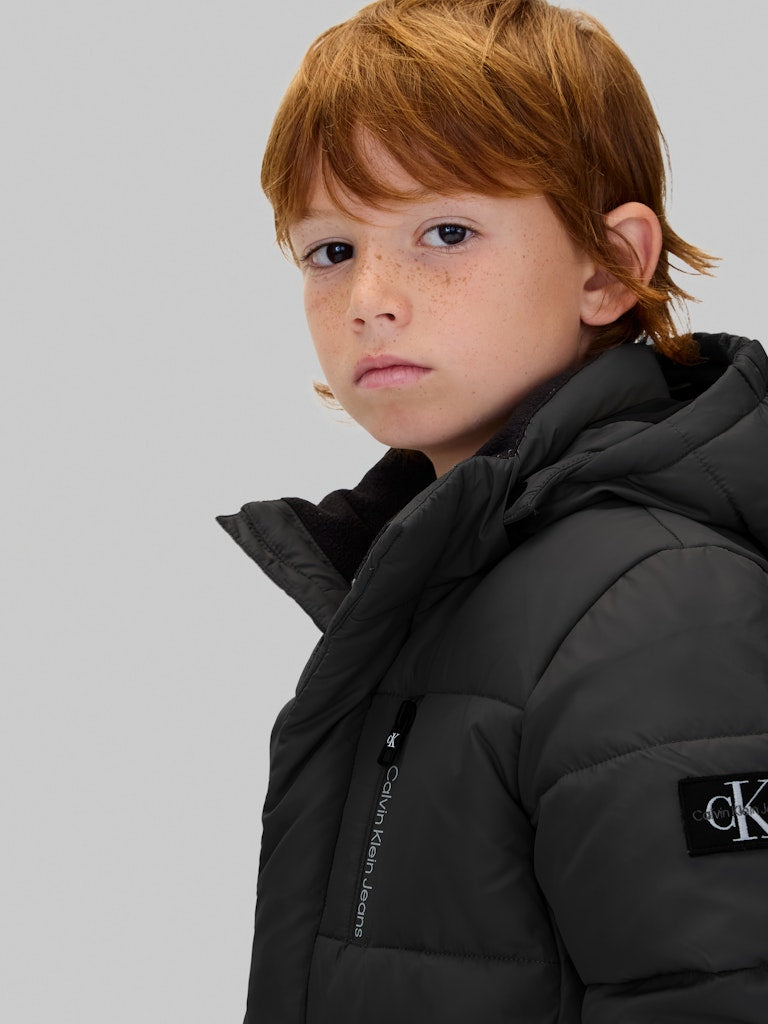 Calvin Klein - Manteau puffer noir à capuche