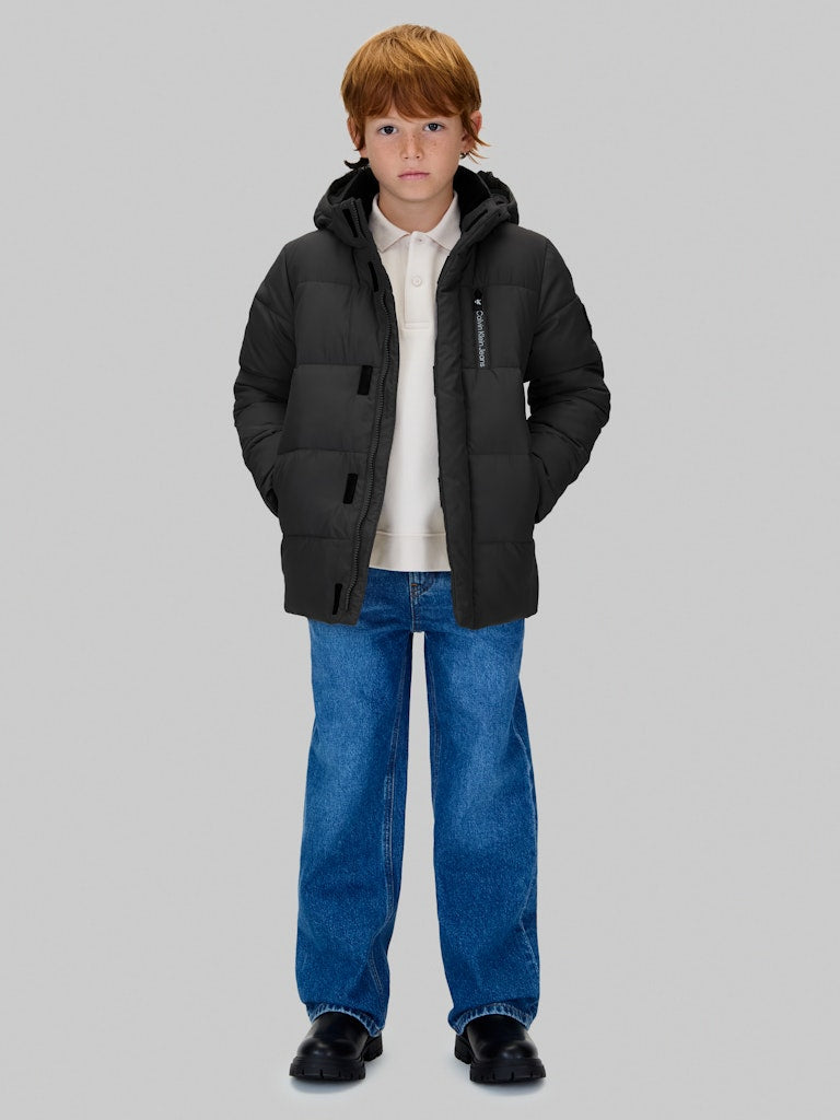 Calvin Klein - Manteau puffer noir à capuche