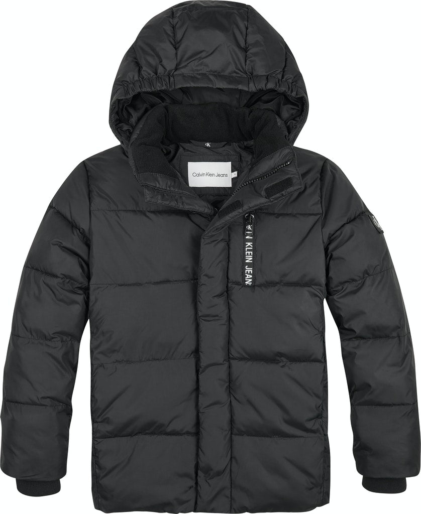 Calvin Klein - Manteau puffer noir à capuche