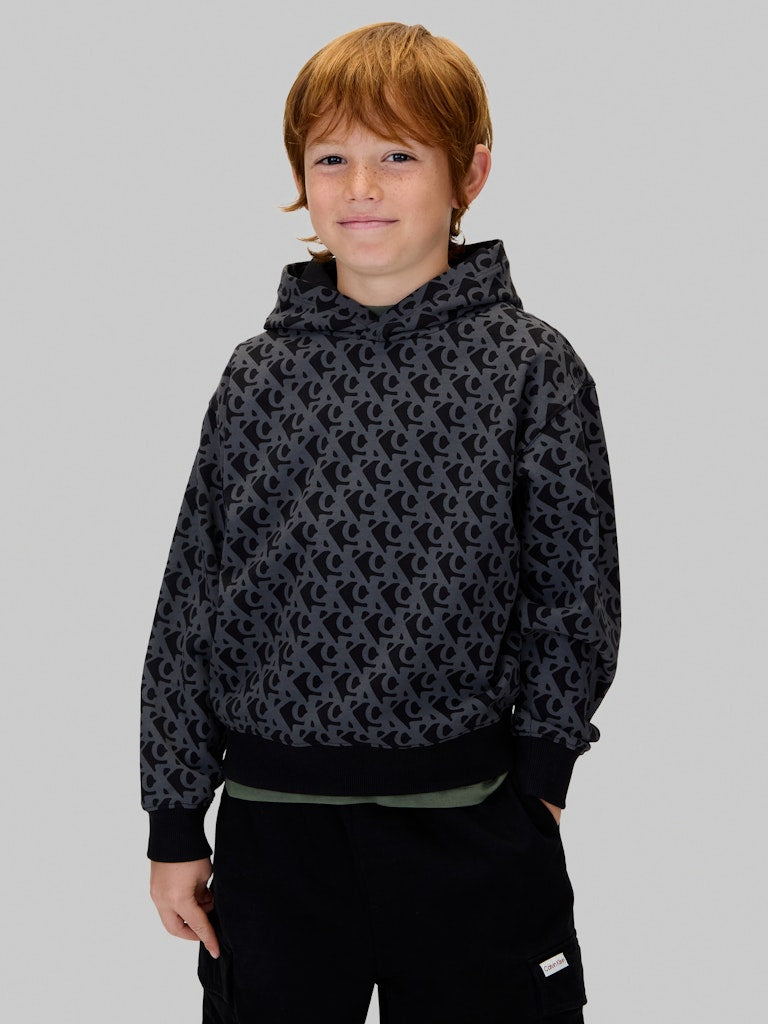 Calvin Klein - Sweat à capuche noir logo AOP