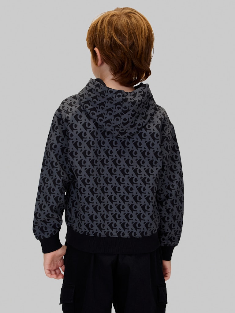 Calvin Klein - Sweat à capuche noir logo AOP