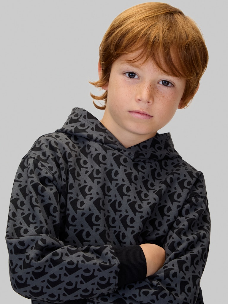 Calvin Klein - Sweat à capuche noir logo AOP