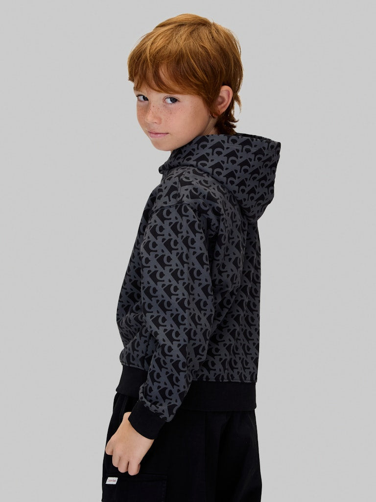 Calvin Klein - Sweat à capuche noir logo AOP