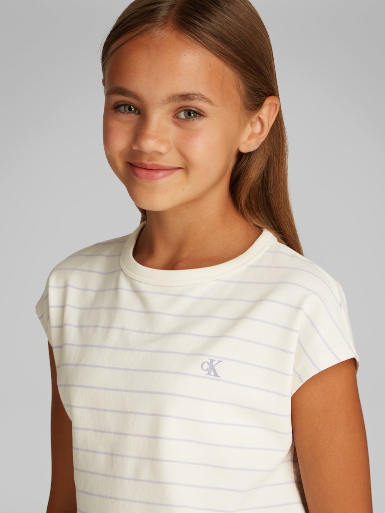 Calvin Klein - Tofu & lila grau ausgekleidetes T -Shirt