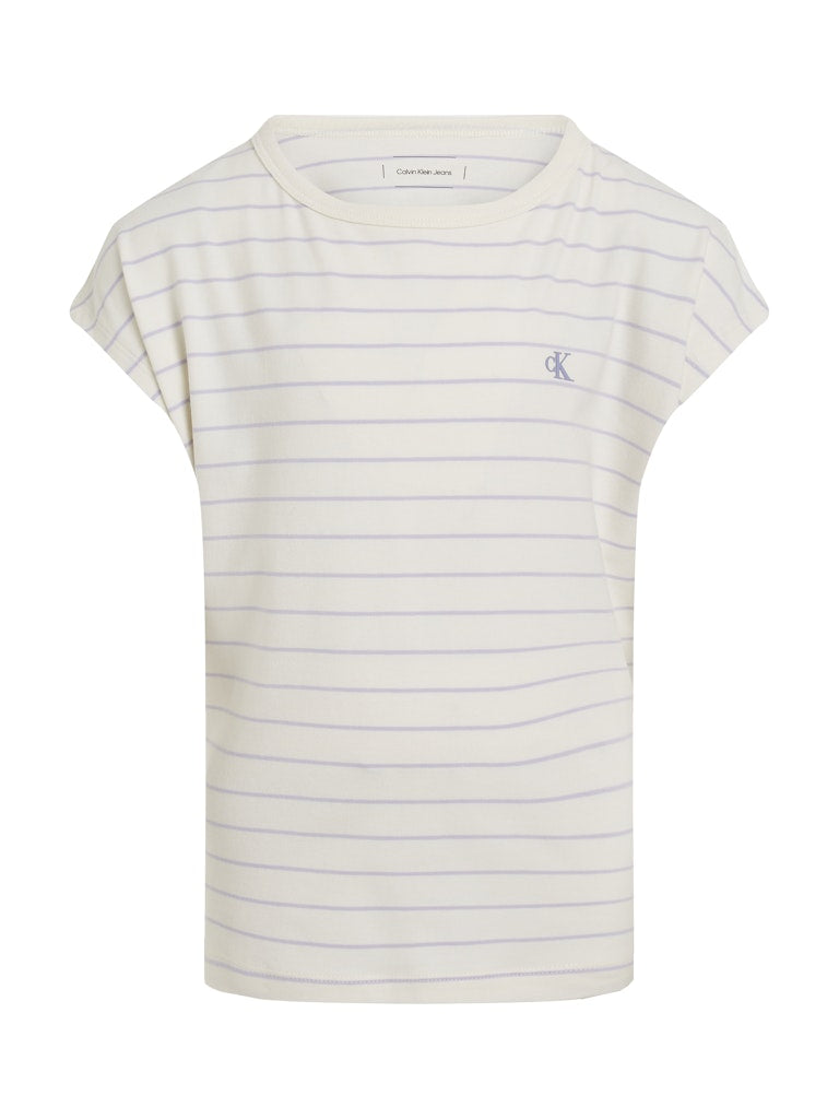 Calvin Klein - Tofu & lila grau ausgekleidetes T -Shirt