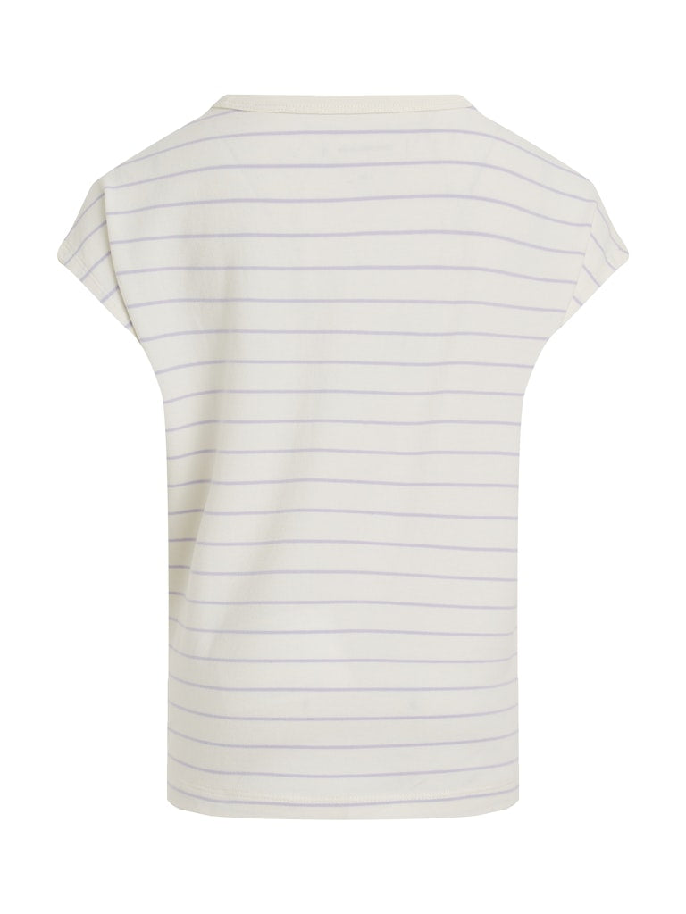 Calvin Klein - Tofu & lila grau ausgekleidetes T -Shirt