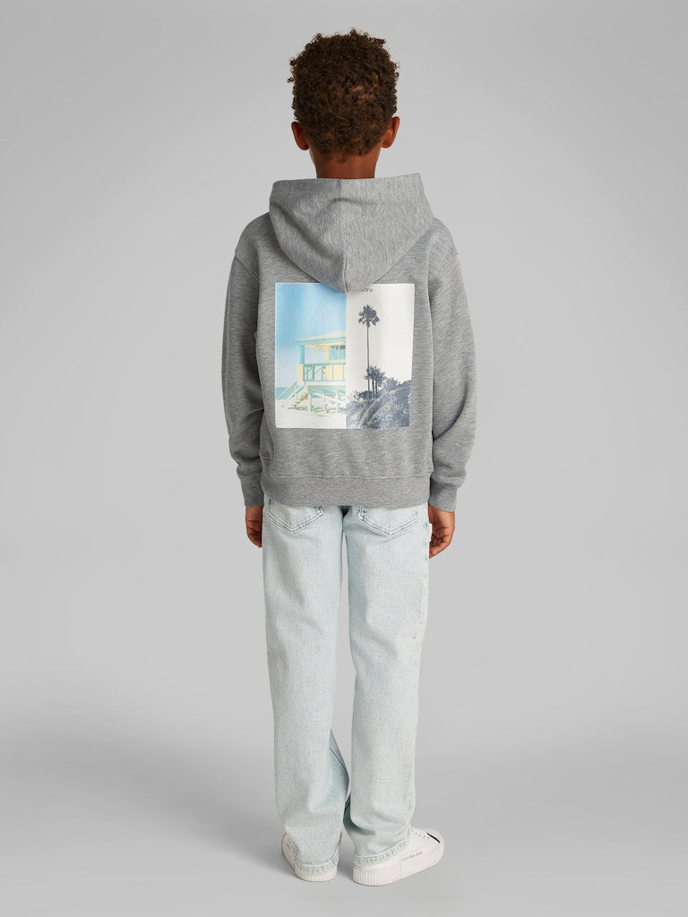 Calvin Klein - Sweat à capuche Grey Heather Backprint Miami