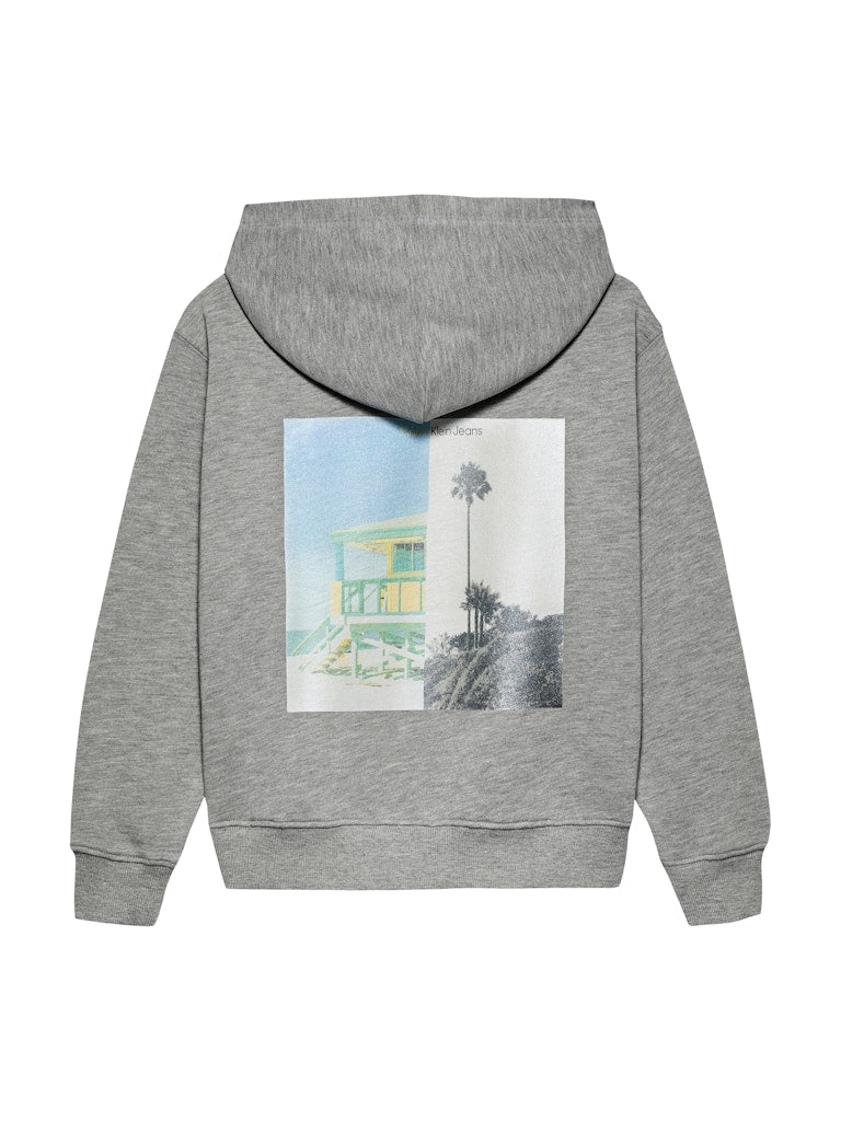 Calvin Klein - Sweat à capuche Grey Heather Backprint Miami