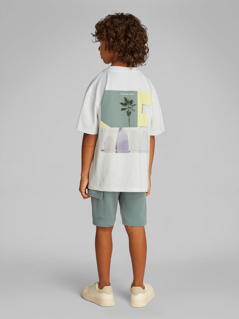 Calvin Klein - Hellweißer Miami Backprint T -Shirt
