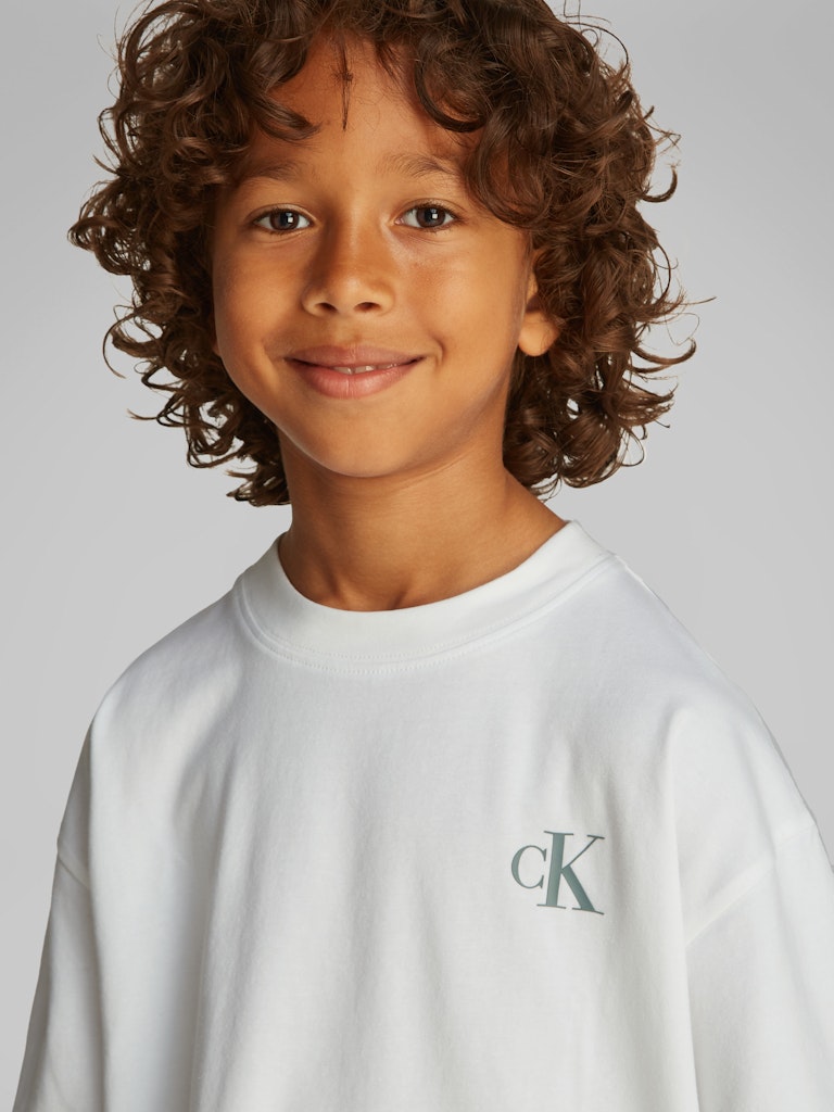 Calvin Klein - Hellweißer Miami Backprint T -Shirt