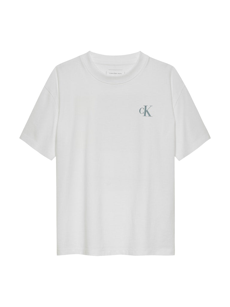 Calvin Klein - Hellweißer Miami Backprint T -Shirt