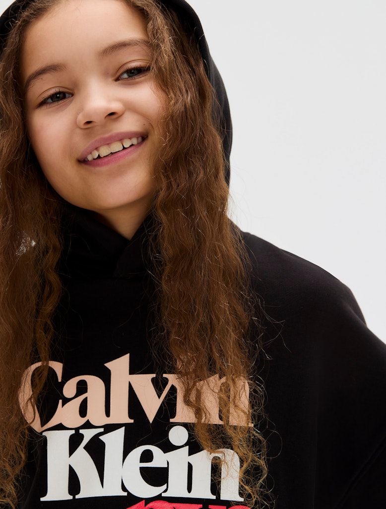 Calvin Klein - Sweat à capuche noir Pearl Signature