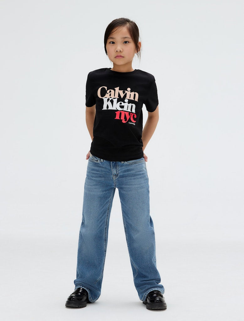 Calvin Klein - Firma de Pearl Black T -Shirt