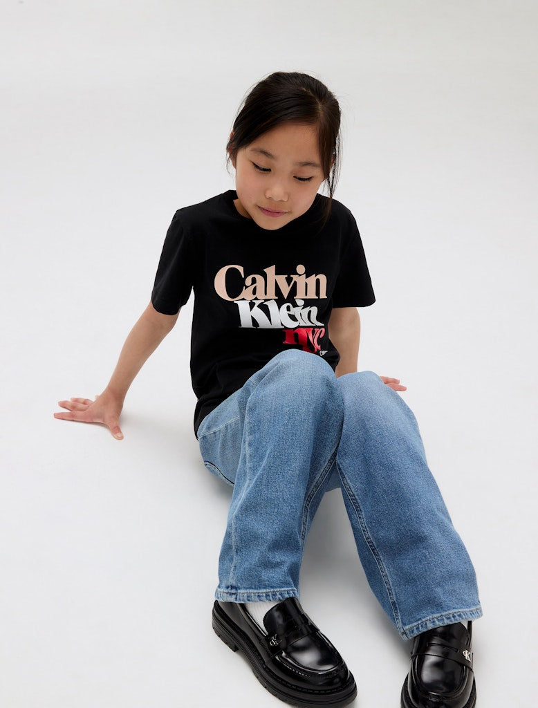 Calvin Klein - Firma de Pearl Black T -Shirt