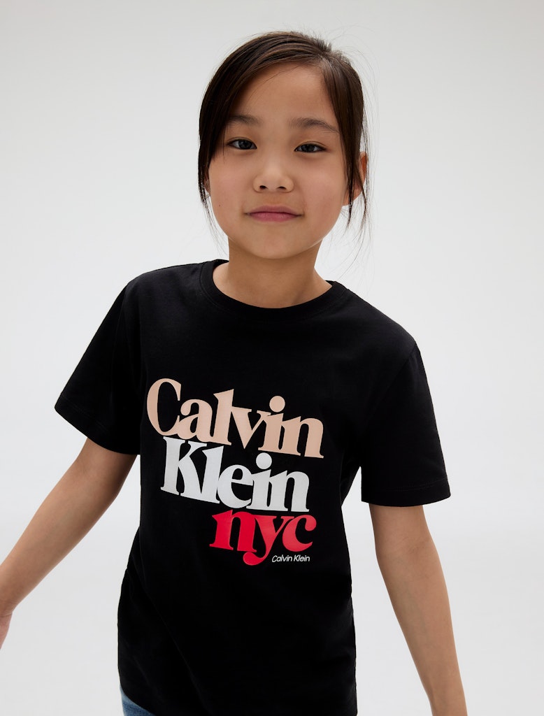 Calvin Klein - Firma de Pearl Black T -Shirt